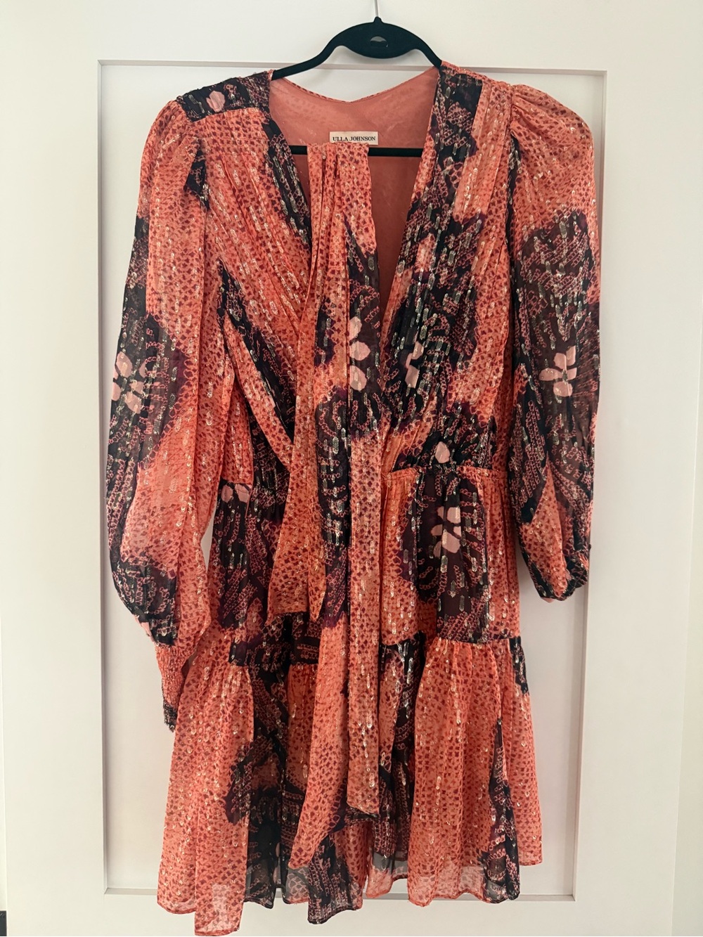 Ulla Johnson Noemi Silk & Lurex Floral Dress — Size 4